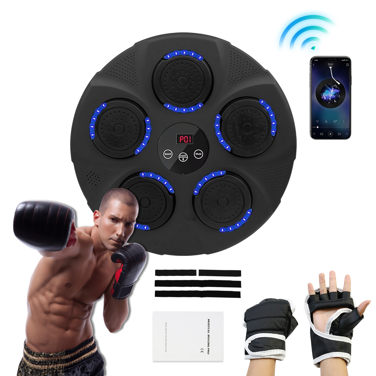 Smart Boxing Machine with Gloves,Musical Boxing Equipment Punching ...